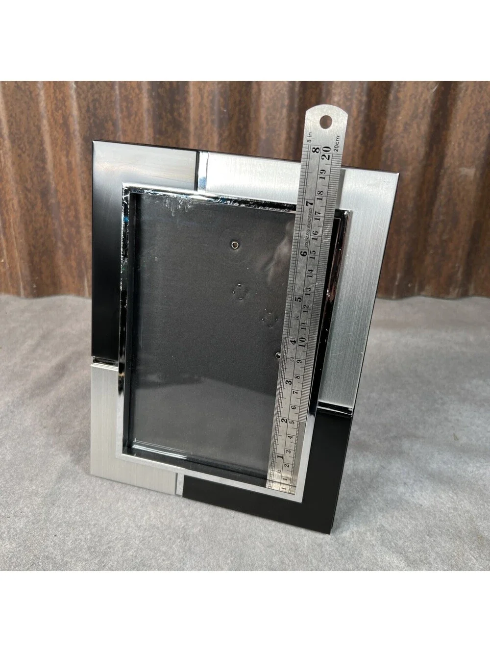 Two Tone Black & Silver Photo Frame  5x7 Photos ‘80s Vibe - 1291-2N